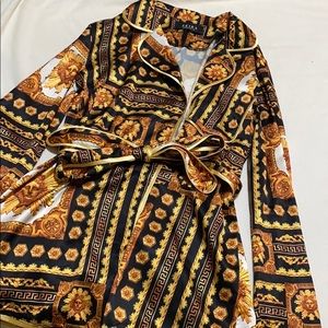 Versace inspired long sleeve blouse